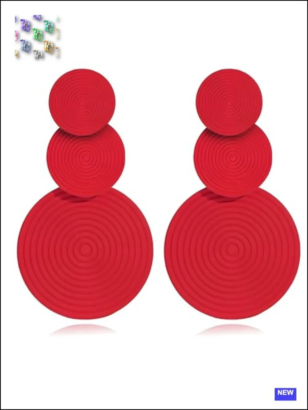 Round Disc Drop Dangle Earrings - Geometric Bohemian Statement Earrings